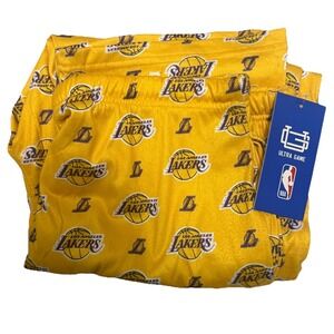 LOS ANGELES LAKERS MENS SLEEP LOUNGE PAJAMA PANT XL POLYESTER YELLOW